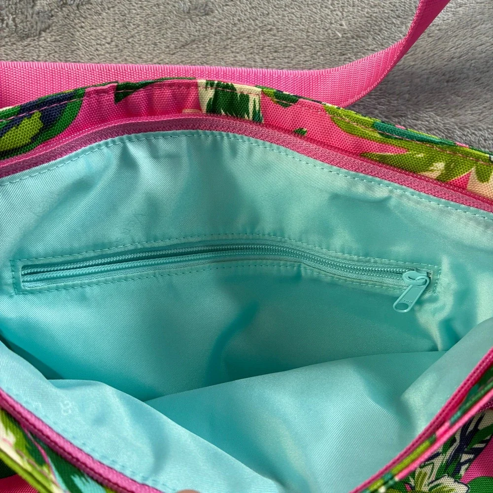 Vera Bradley Triple Zip Hipster Pink Floral Crossbody‎ Bag Tropical Paradise